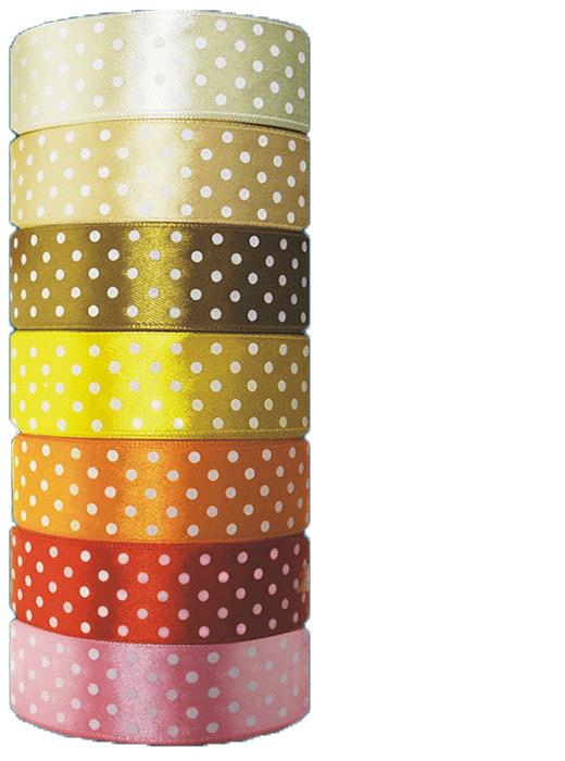 Wstążki satynowe w kropki