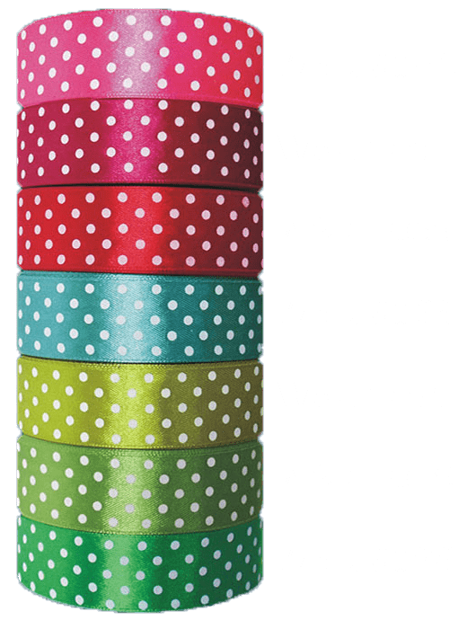Wstążki satynowe w kropki