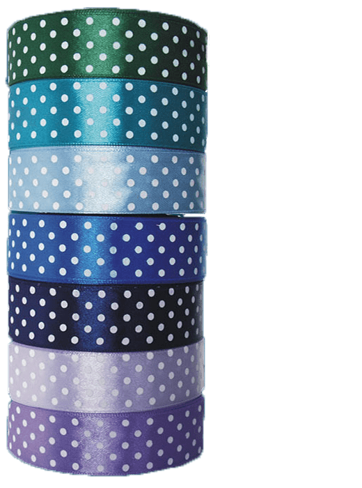 Wstążki satynowe w kropki