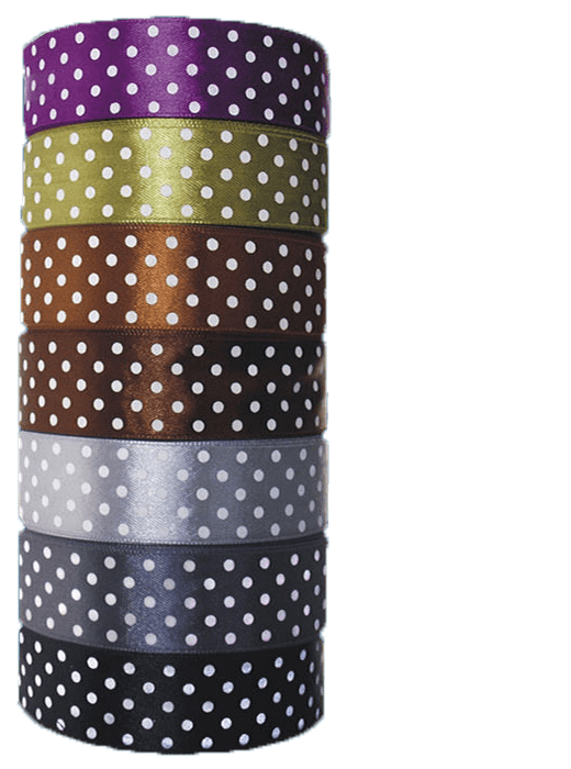 Wstążki satynowe w kropki